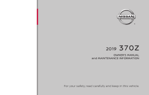 2019 Nissan Z COUPE Owner Manual